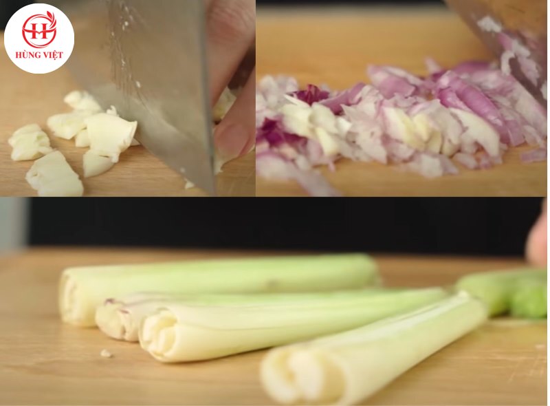 Sơ chế hành, tỏi, sả