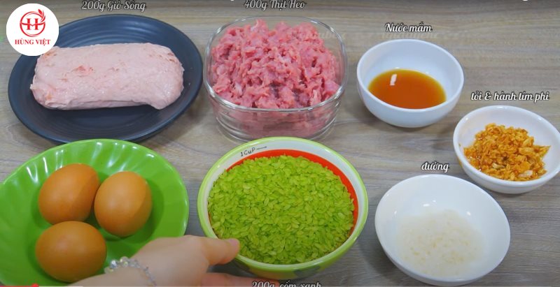 Nguyên liệu làm chả cốm