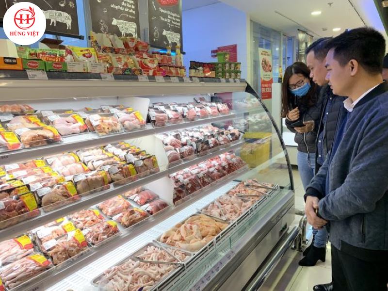 Nhập chả cua tại siêu thị, cửa hàng