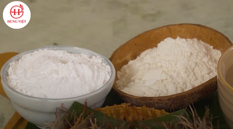 Nguyên liệu pha bột bánh tôm Hồ Tây