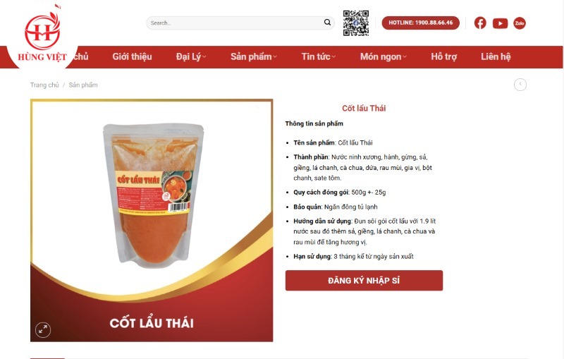 Đăng ký nhập sỉ cốt lẩu Hùng Việt