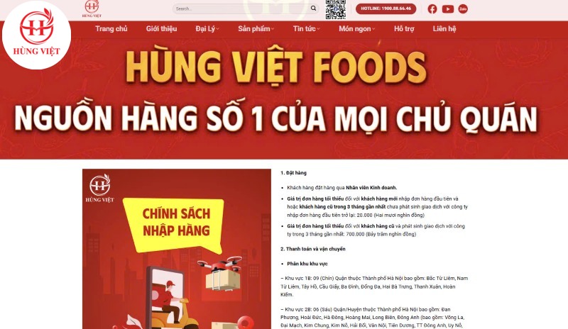 Tham khảo chi tiết chính sách nhập hàng trên website