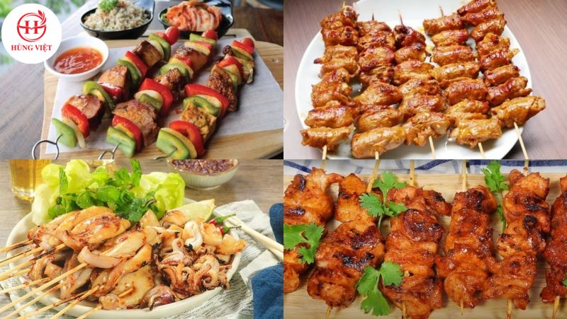 Thịt xiên nướng ăn vặt cho dân văn phòng 