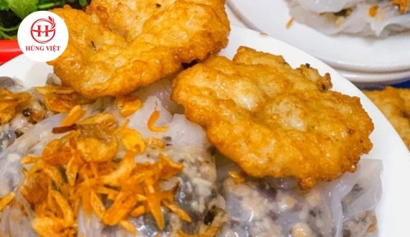 Bánh cuốn chả cốm – Mềm mượt, giòn dai, đậm đà hương vị