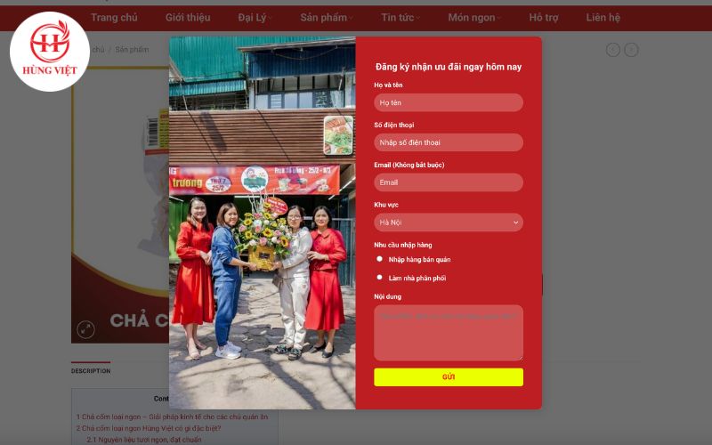 Mua chả cốm Hà Nội giá sỉ uy tín cùng Hùng Việt Foods