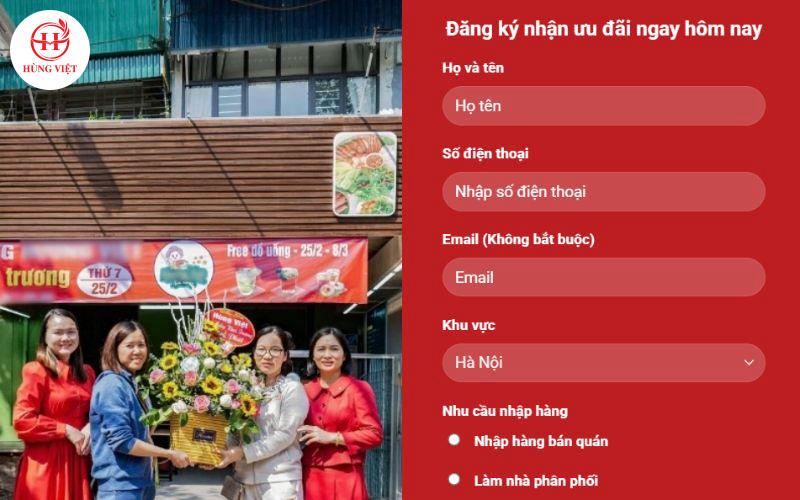 Đăng ký nhập sỉ thực phẩm sạch tại Hùng Việt Foods.