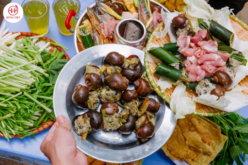 Sản phẩm ốc nhồi nhà Hùng Việt Foods được nhồi nhân đầy đặn