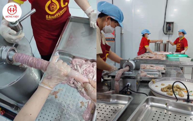 Sự kết hợp tỉ mỉ, chỉn chu giữa máy nhồi và nhân công Hùng Việt