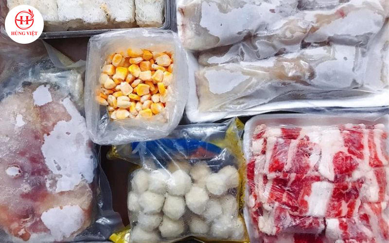 Một số loại thực phẩm đông lạnh phổ biến. 