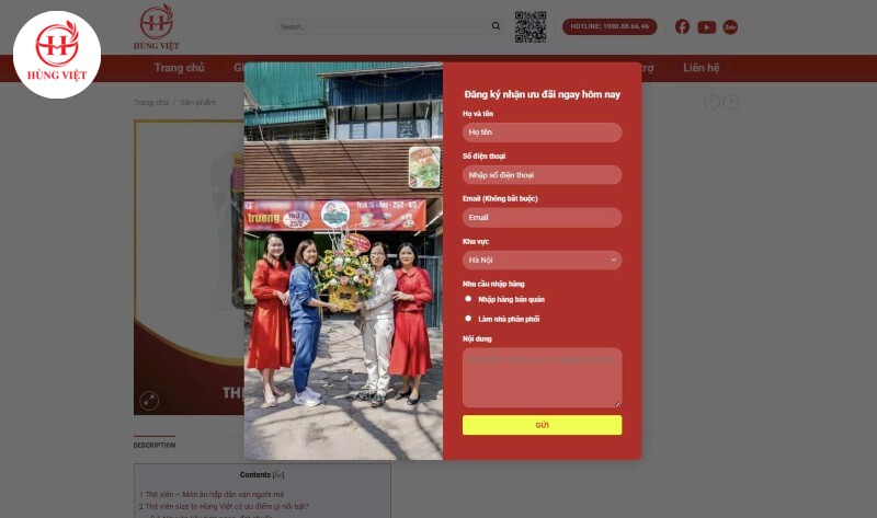 Đăng ký nhập sỉ qua website