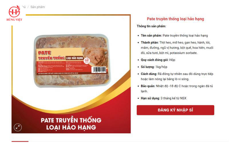 Pate bánh mì hùng việt