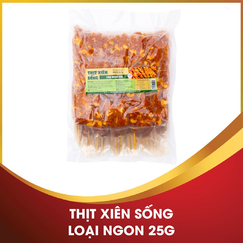 thịt xiên sống loại ngon 25g