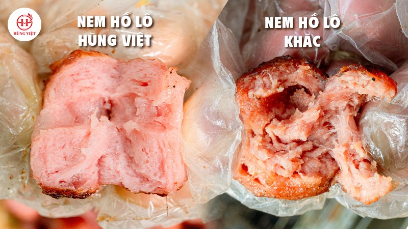So sánh Nem hồ lô Hùng Việt và Nem hồ lô ngoài thị trường