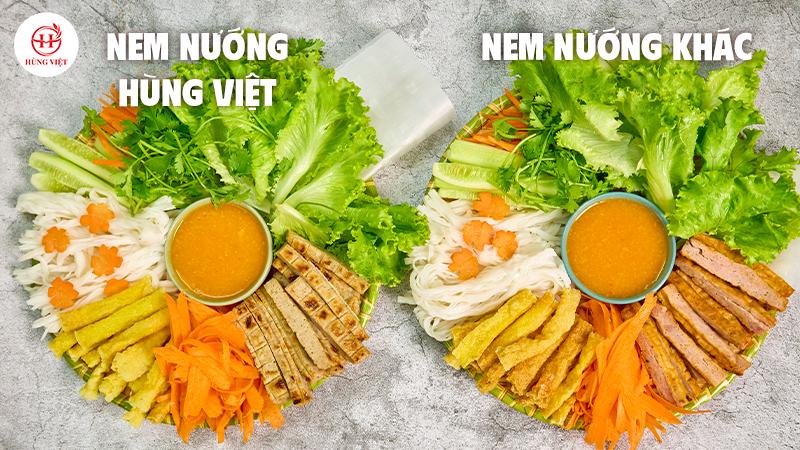 So sánh nem nướng Nha Trang Hùng Việt và nem nướng ngoài thị trường