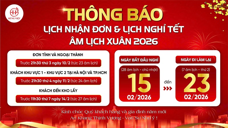 Thông Báo Lịch Nhận Đơn Và Lịch Nghỉ Tết Nguyên Đán Bính Ngọ 2026