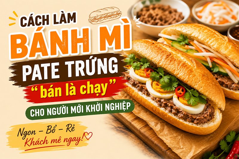 Cách làm Bánh mì Pate Trứng bán là chạy cho người mới khởi nghiệp