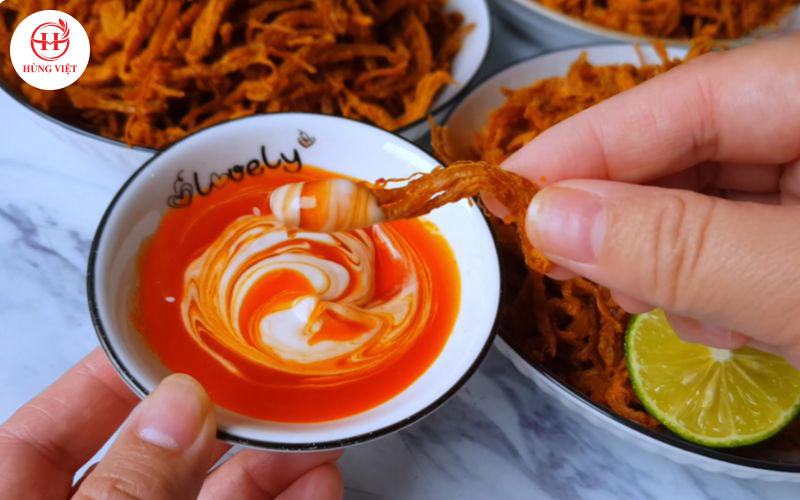Thành phẩm khô heo thơm ngon, bắt mắt. 
