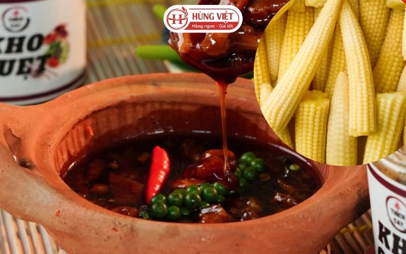 Bắp non luộc chấm kho quẹt