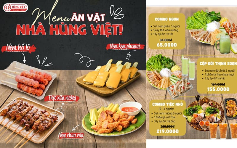 menu ăn vặt dễ bán