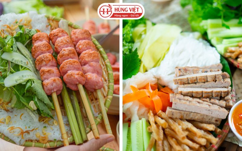 Nem hồ lô và Bún nem nướng