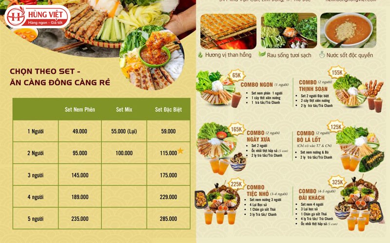Combo khuyến mãi món ăn theo giờ