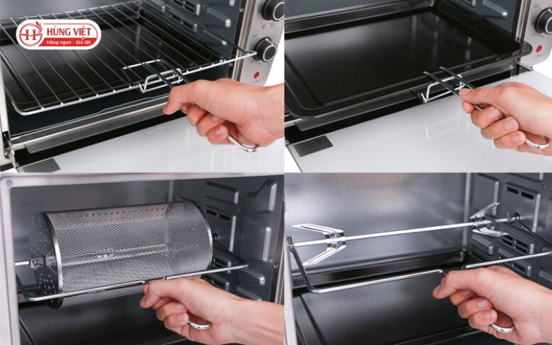 Lau khô và lắp lại các bộ phận lò nướng 