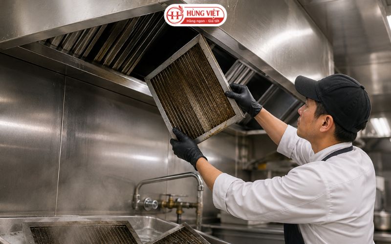 Làm sạch máy hút mùi và hệ thống thông gió