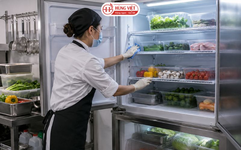 Vệ sinh tủ đông, tủ mát và khu bảo quản