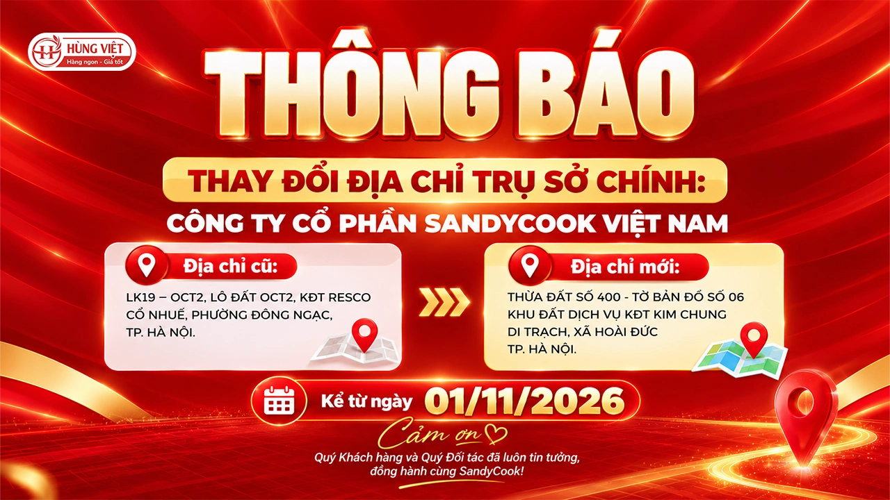 Hùng Việt  Thông Báo Thay Đổi Địa Chỉ Trụ Sở Chính